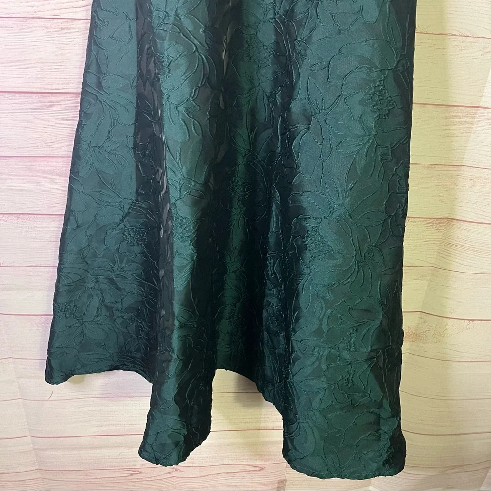 Rihoas Green Sweetheart Neck Jacquard Midi Dress Size Small | 4 - Picture 8 of 12